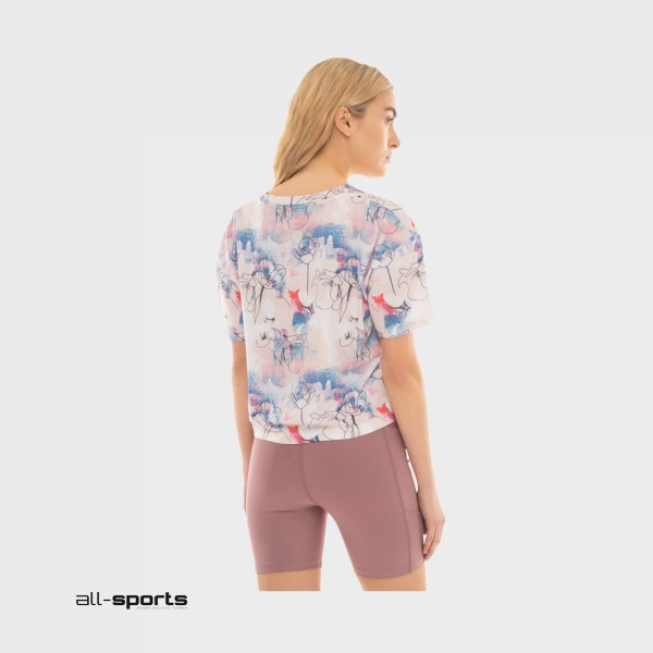 Be Nation Printed Floral Crop Top Γυναικεια Μπλουζα Πολυχρωμη