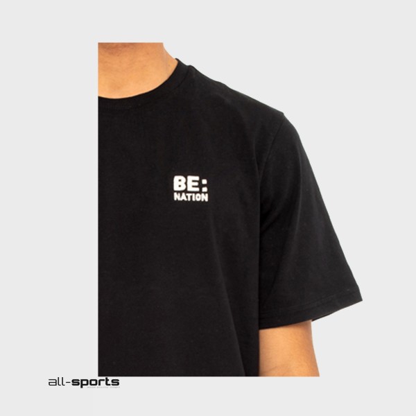 Be Nation Regural Fit Small Logo Ανδρικη Μπλουζα Μαυρη
