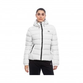 Benation Regular Puffer Hooded Γυναικειο Μπουφαν Λευκο