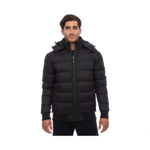 Benation Bomber Detachable Hood With Logo Ανδρικο Μπουφαν Μαυρο