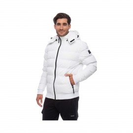 Benation Bomber Detachable Hood With Logo Ανδρικο Μπουφαν Λευκο