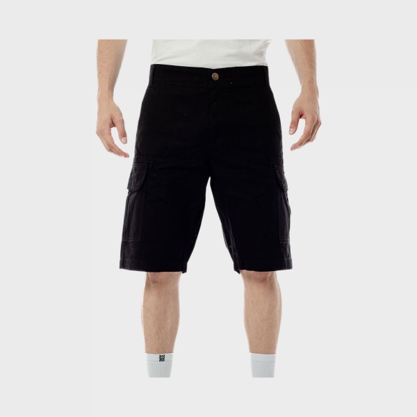 Bee Unususal Ripstop Cargo Pockets Relaxed Fit Ανδρικη Βερμουδα Μαυρη