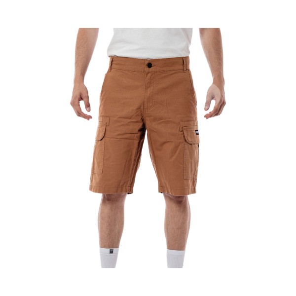 Bee Unususal Ripstop Cargo Pockets Relaxed Fit Ανδρικη Βερμουδα Καφε