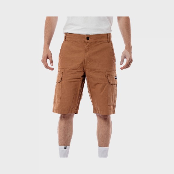 Bee Unususal Ripstop Cargo Pockets Relaxed Fit Ανδρικη Βερμουδα Καφε