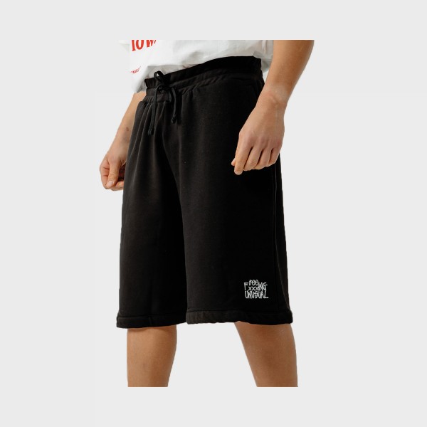 Bee Unususal Fxxxxing Unususal Relaxed Fit Ανδρικη Βερμουδα Μαυρη