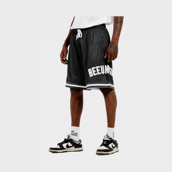 Bee Unusual Mesh Basketball Shorts Woven Ανδρικη Βερμουδα Μαυρη