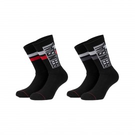 Bee Unusual Original Solid Crew 2 Ζευγη Unisex Καλτσες Μαυρες