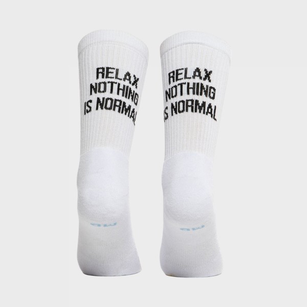 Bee Unusual Relax Nothing Is Normal Graphic High Unisex Καλτσες Λευκες