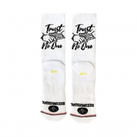Bee Unusual Trust No One Long Unisex Καλτσες Λευκο -  Μαυρο