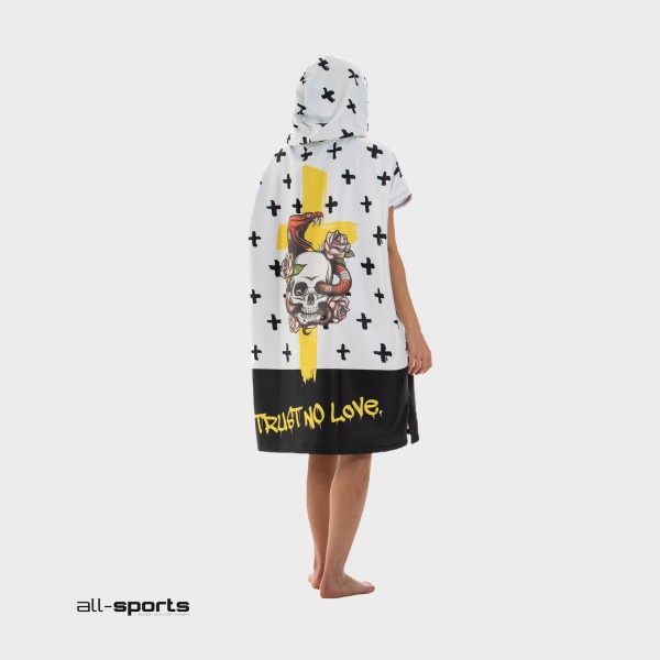 Bee Unusual Trust No Love Hooded Poncho Θαλασσης Unisex 10x40x100cm Πολυχρωμο