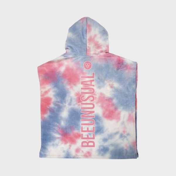 Bee Unusual Kane Tie Dye Hooded 40×10×100ΕΚ Poncho Θαλασσης Παιδικο Ροζ - Μπλε