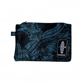 Bee Unusual Trust No Love 25 x 17cm Unisex Τσαντα Χειρος Μπλε - Μαυρο
