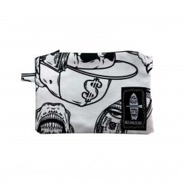 Bee Unusual Trust No Love 25 x 17cm Unisex Τσαντα Χειρος Λευκο - Μαυρο