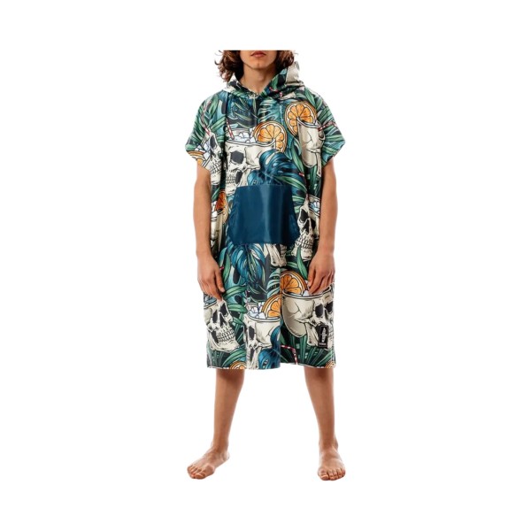 Bee Unusual Muerto Skull Hooded Poncho Θαλασσης Ενηλικων 40×10×100εκ Πολυχρωμο