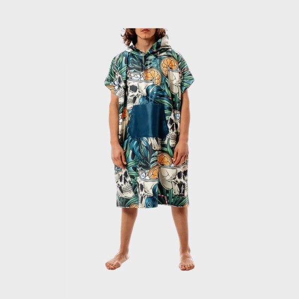 Bee Unusual Muerto Skull Hooded Poncho Θαλασσης Ενηλικων 40×10×100εκ Πολυχρωμο
