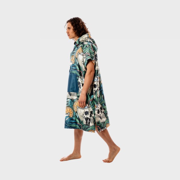 Bee Unusual Muerto Skull Hooded Poncho Θαλασσης Ενηλικων 40×10×100εκ Πολυχρωμο