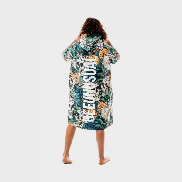Bee Unusual Muerto Skull Hooded Poncho Θαλασσης Ενηλικων 40×10×100εκ Πολυχρωμο