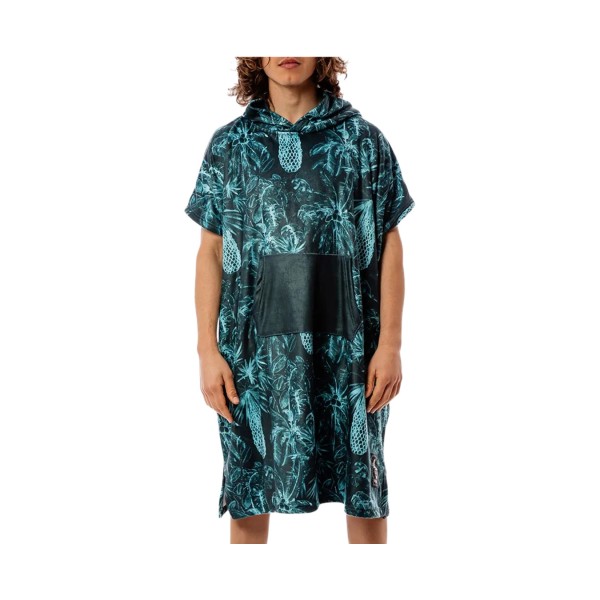 Bee Unusual Pina Nero Hooded Poncho Θαλασσης Ενηλικων 40×10×100εκ Μαυρο - Πετρολ