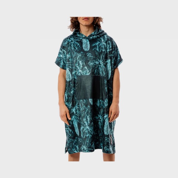 Bee Unusual Pina Nero Hooded Poncho Θαλασσης Ενηλικων 40×10×100εκ Μαυρο - Πετρολ