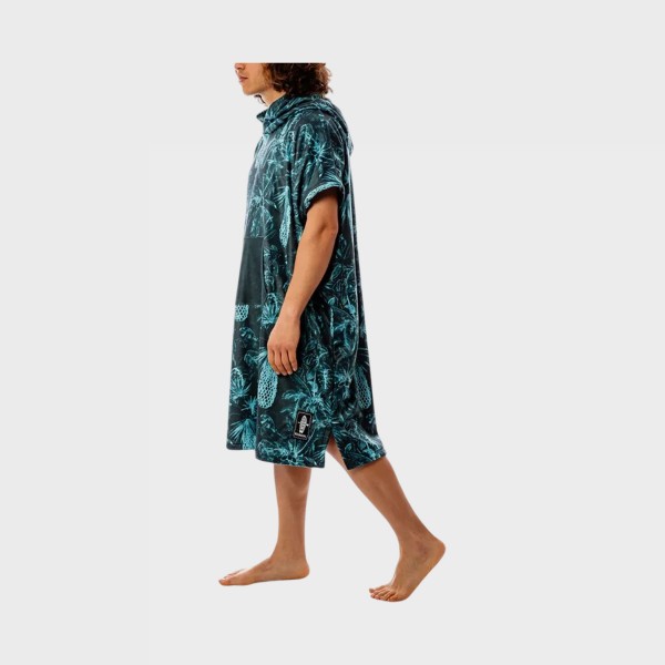 Bee Unusual Pina Nero Hooded Poncho Θαλασσης Ενηλικων 40×10×100εκ Μαυρο - Πετρολ
