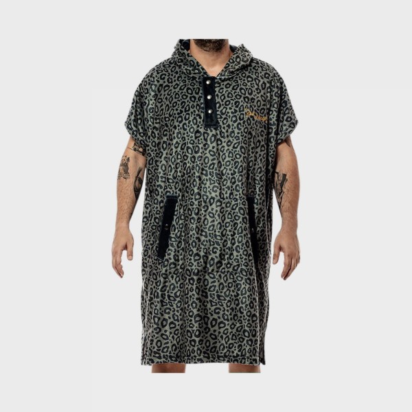 Bee Unusual Black Panther Hooded Chaning Poncho Θαλασσης 40×10×100εκ Πρασινο - Μαυρο 