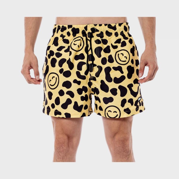 Bee Unusual Houba Swim Smile Prints Ανδρικο Μαγιο Κιτρινο - Μαυρο