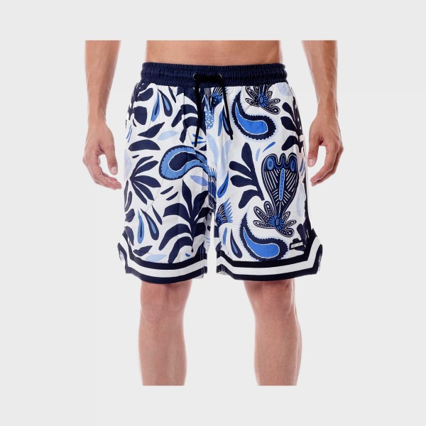 Bee Unusual Aboriginals Board Shorts AOP Ανδρικο Μαγιο Λευκο - Μπλε