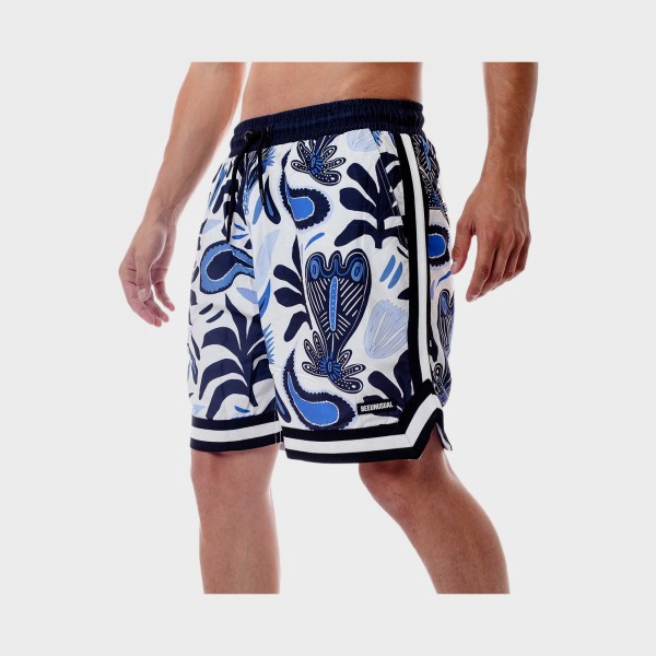 Bee Unusual Aboriginals Board Shorts AOP Ανδρικο Μαγιο Λευκο - Μπλε