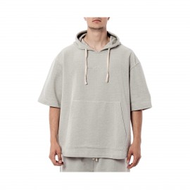 Bee Unusual Short Sleeve Hooded Relaxed Ανδρικη Μπλουζα Μπεζ 