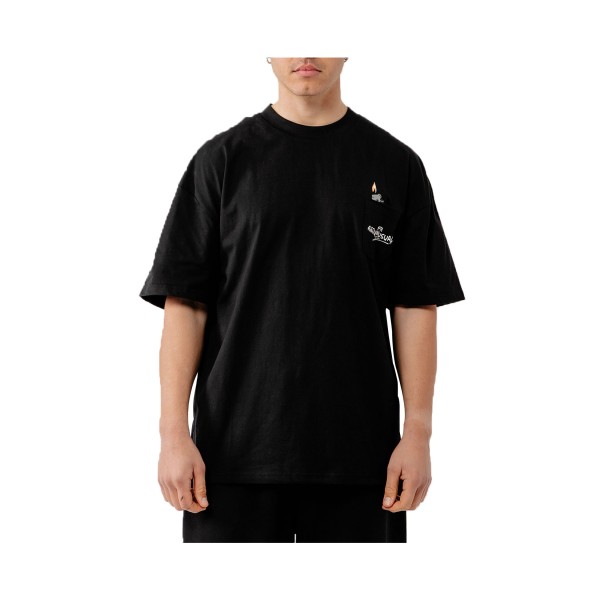 Bee Unususal God Smokes Back Graphic Oversized Ανδρικη Μπλουζα Μαυρο
