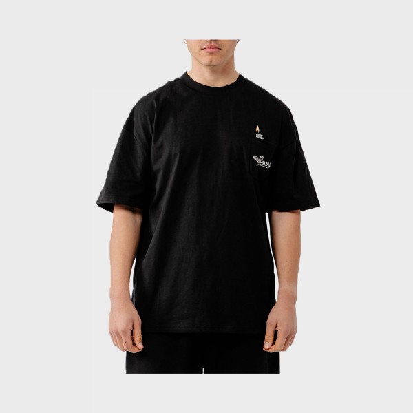 Bee Unususal God Smokes Back Graphic Oversized Ανδρικη Μπλουζα Μαυρο