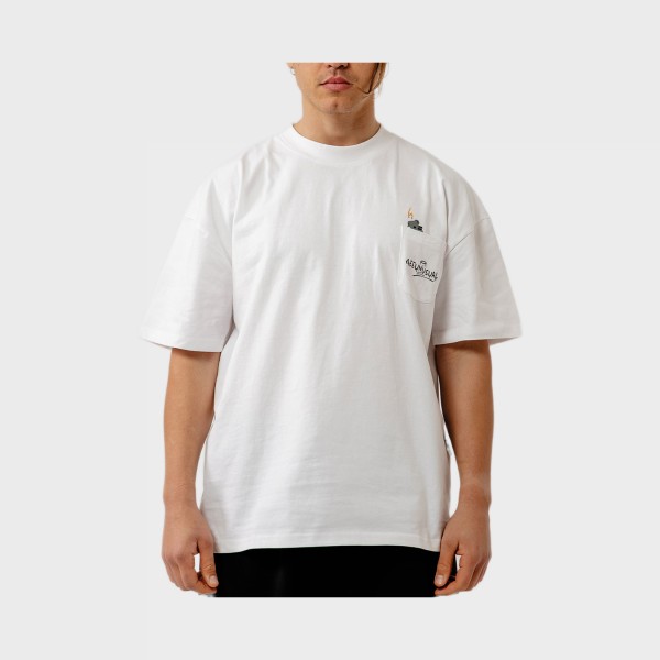 Bee Unususal God Smokes Back Graphic Oversized Ανδρικη Μπλουζα Λευκη