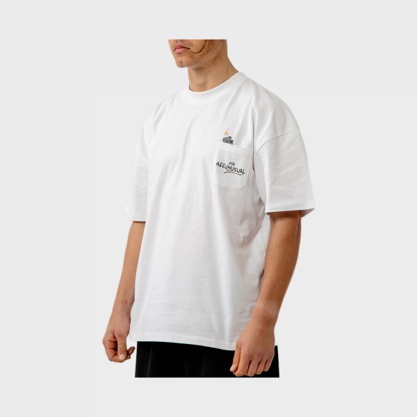 Bee Unususal God Smokes Back Graphic Oversized Ανδρικη Μπλουζα Λευκη