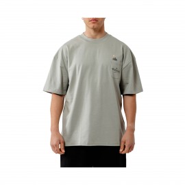 Bee Unususal God Smokes Back Graphic Oversized Ανδρικη Μπλουζα Γκρι