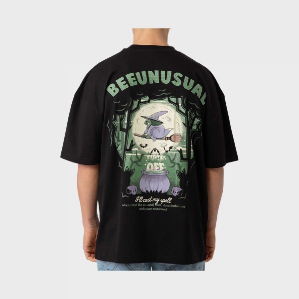 Bee Unususal Chill Witch Oversized Graphic Ανδρικη Μπλουζα Μαυρη
