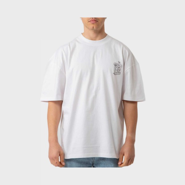 Bee Unususal High Flower Oversized Graphic Ανδρικη Μπλουζα Λευκη