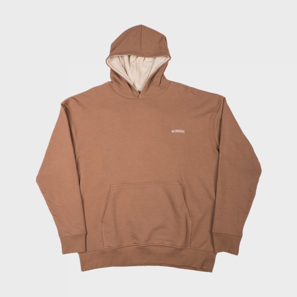 Bee Unusual Embroidered Logo Relaxed FT Hooded Ανδρικο Φουτερ Καφε