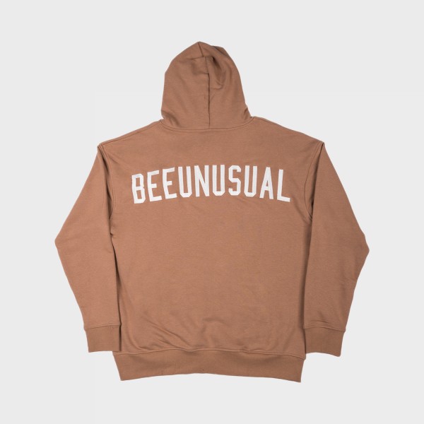 Bee Unusual Embroidered Logo Relaxed FT Hooded Ανδρικο Φουτερ Καφε