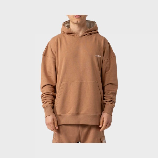 Bee Unusual Embroidered Logo Relaxed FT Hooded Ανδρικο Φουτερ Καφε