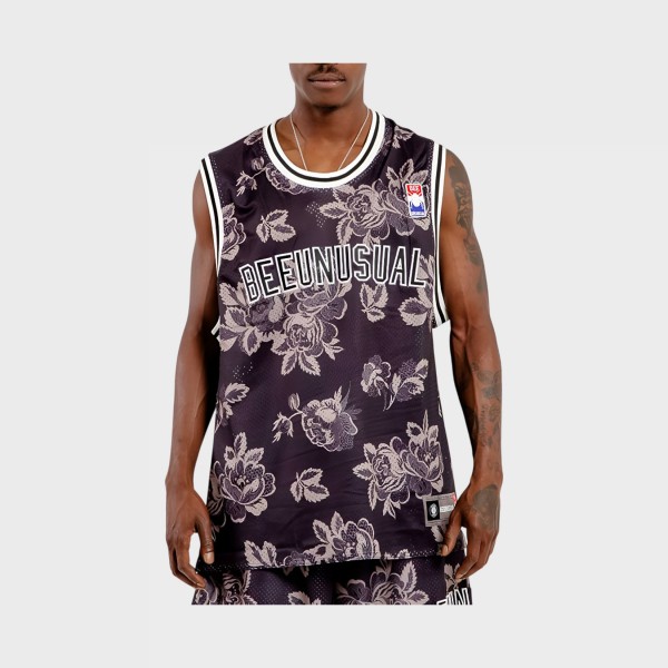 Bee Unusual Retro Basketball Jersey Tank Ανδρικη Αμανικη Μπλουζα Μαυρη