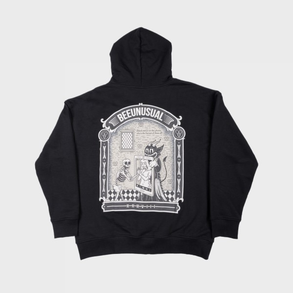 Bee Unusual Vanity Mirror Graphics Hooded Ανδρικη Ζακετα Μαυρη