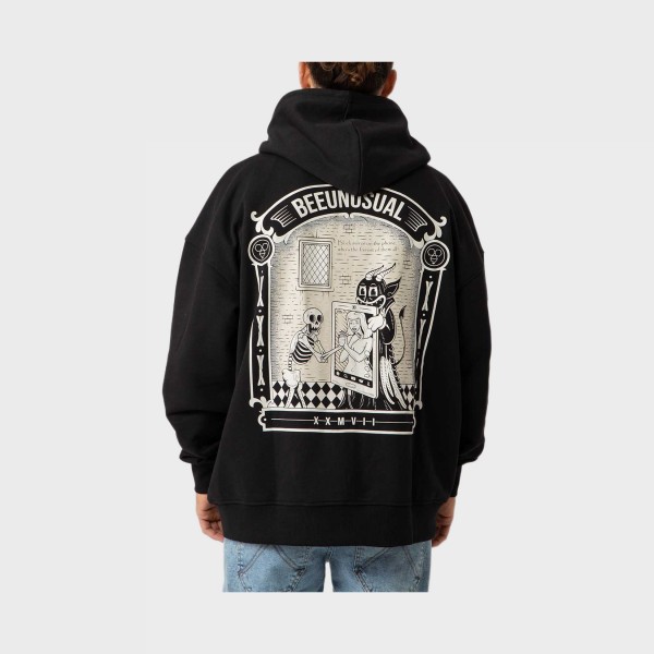 Bee Unusual Vanity Mirror Graphics Hooded Ανδρικη Ζακετα Μαυρη