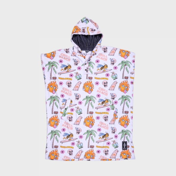 Bee Unusual Chill Beach Changing Unisex 10x40x100εκ Ποντσο  Λευκο - Πολυχρωμο