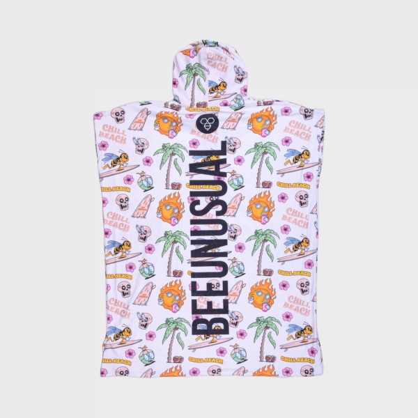 Bee Unusual Chill Beach Changing Unisex 10x40x100εκ Ποντσο  Λευκο - Πολυχρωμο