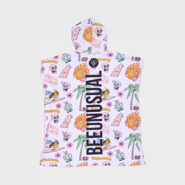 Bee Unusual Chill Beach Microfiber 40×10×100ΕΚ Παιδικο Ποντσο Θαλασσης Λευκο - Πολυχρωμο
