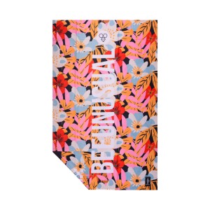 BeeUnusual Tinos Floral 100x150 Lightweight Unisex Πετσετα Μαυρο - Πολυχρωμο