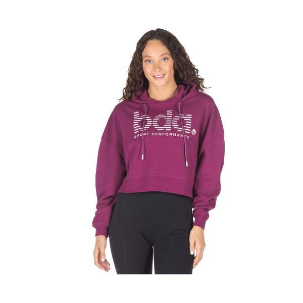Body Action Oversized Cropped Hooded Γυναικειο Φουτερ Μωβ