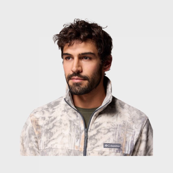 Columbia Steens Mountain Fleece Printed Ανδρικη Ζακετα Γκρι - Μπεζ