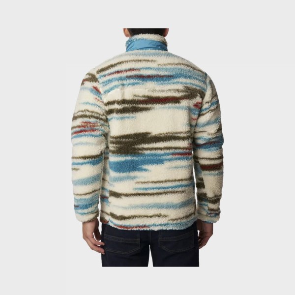 Columbia Winter Pass Printed Fleece Ανδρικη Ζακετα Λευκο - Πολυχρωμο