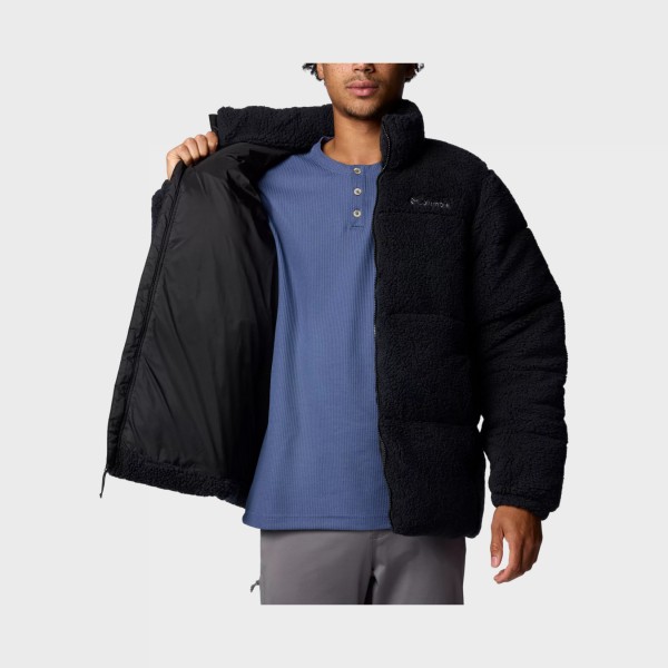 Columbia Puffect II Sherpa Fleece Small Logo Ανδρικη Ζακετα Μαυρο